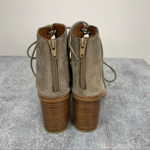 Jeffrey Campbell Taupe CORS Anthropologie Suede Leather PEEP TOE BOOTIES 6 - Picture 7 of 15